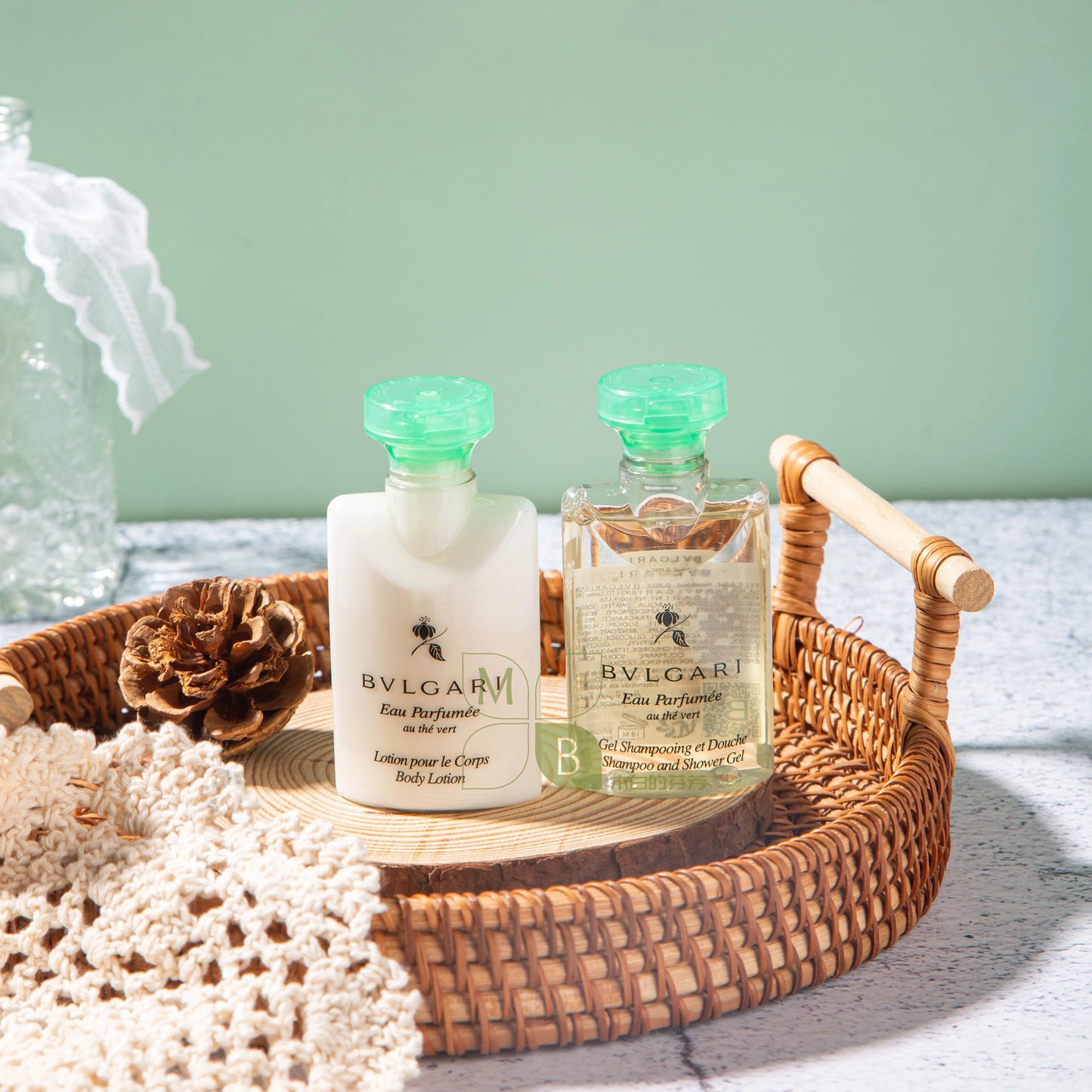 BVLGARI Shampoo & Conditioner & Body Lotion & Shower Gel & Soap Green Tea 40ml